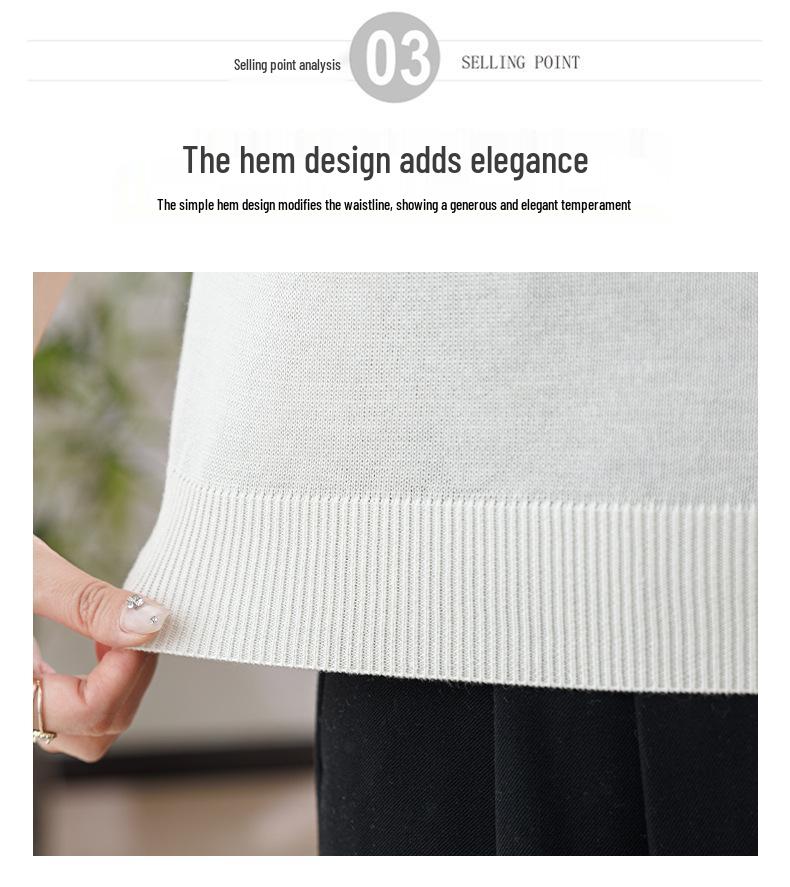 Fair Isle Retro Jacquard Tencel Short Sleeve Knit Top for Mothers - Summer New Arrival for Mid-Aged and Elderly Women