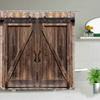 Retro Wood Doors Shower Curtain Set Rustic Old Vintage Barn Door Fabric Bathroom Curtains Farmhouse Bath Decor Bath Screens Ho