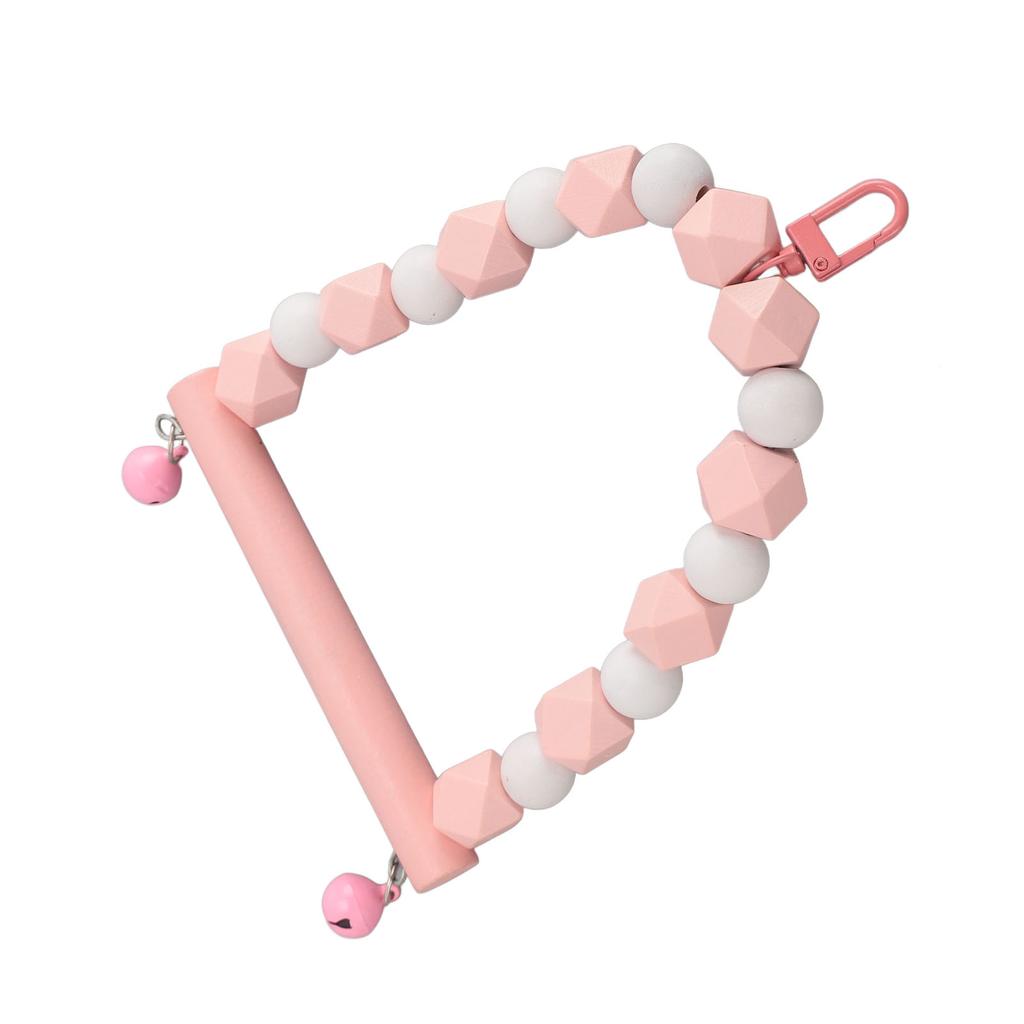 Wooden Bird Swing Perch Toy Hanging Parrot Swing Standing Toy Claws Grinding Anxiety Reduction Birds Toy Roseate