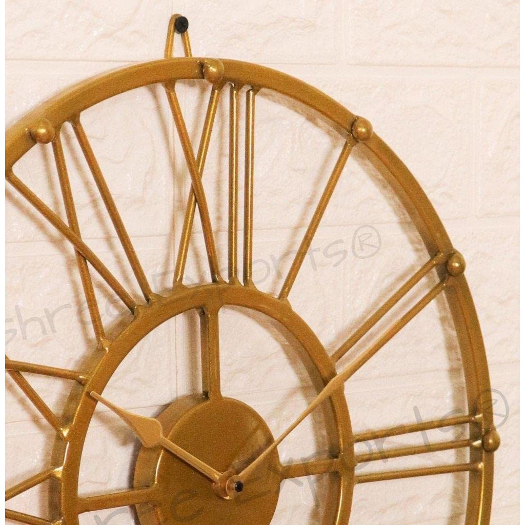 Vintage Clock Iron Gold Wall Clock, Analog, 15 Inch