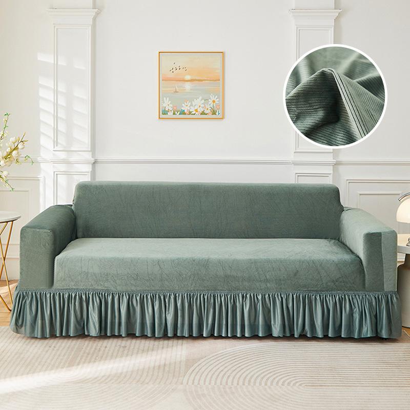 

All-inclusive Thicken Corduroy Jacquard Sofa Cover for Living Room Thick Sofa Cover 1/2/3/4 /5Seater L-Shaped Corner Sofa Cover 1 seater(90-140cm)