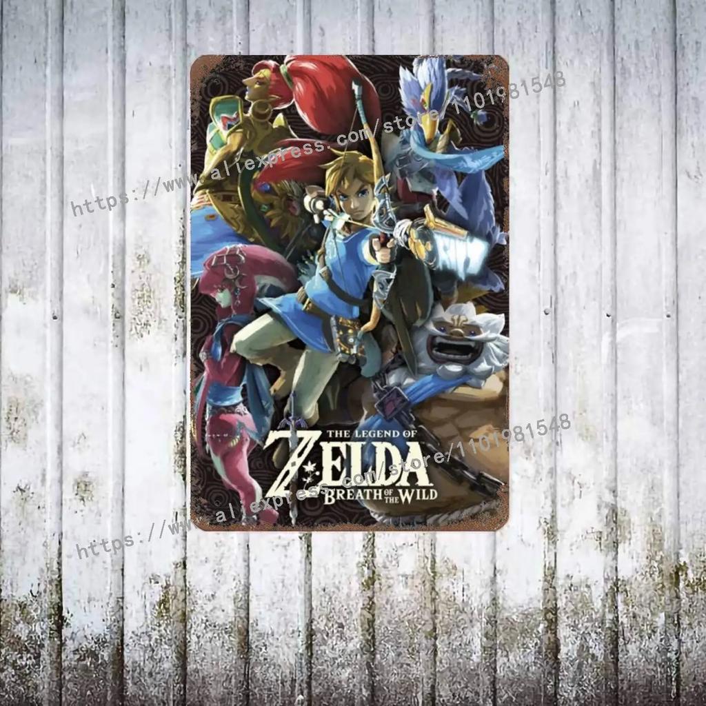 Zelda Story of The Hero Time Decor Poster Vintage Tin Metal Sign Decorative Plaque for Pub Bar Man Cave Club Wall Decoration