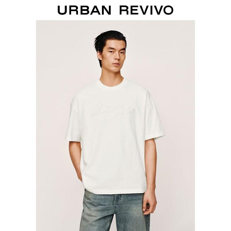 Men s Letter Embroidered Cotton T-Shirt S