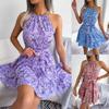 2025 Spring/Summer European & American Casual Floral Ruffle Maxi Dress for Women