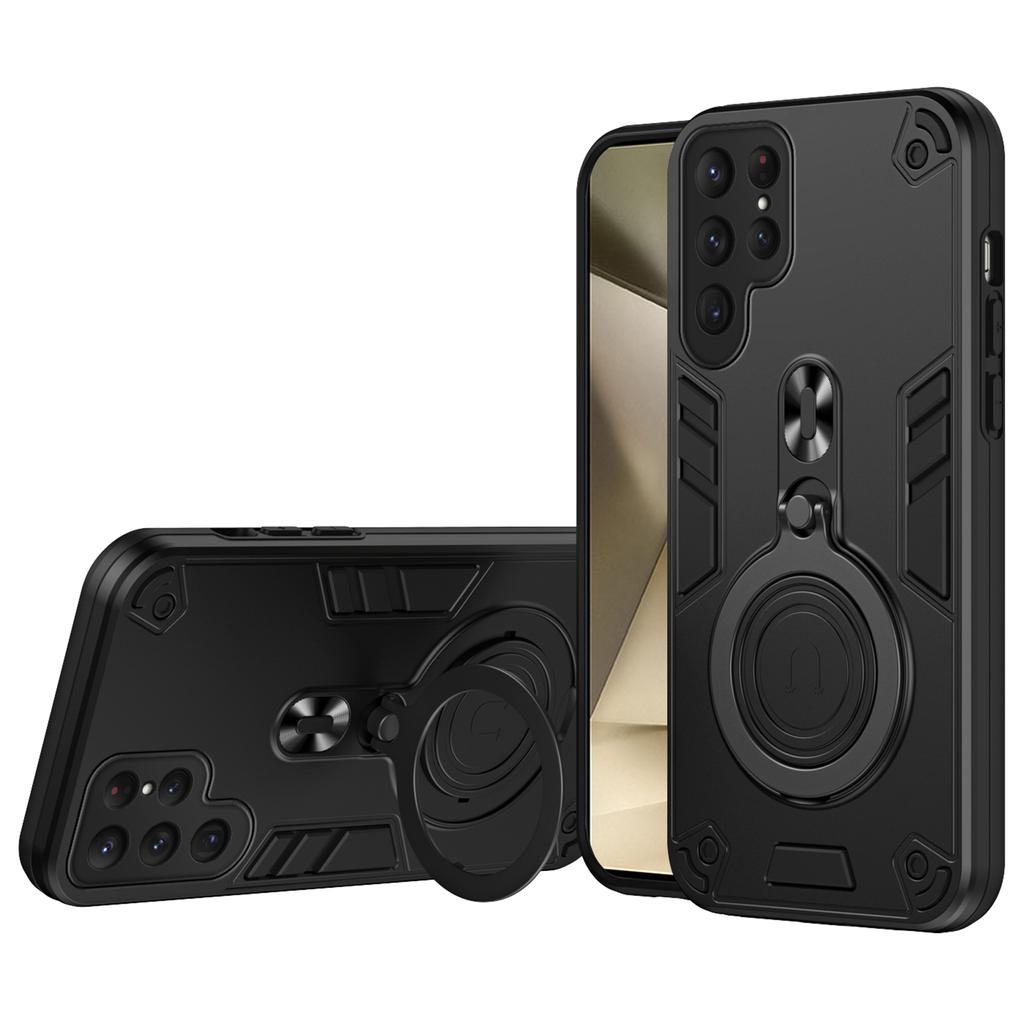 For Samsung Galaxy S25 Ultra Case Rotatable Kickstand PC+TPU Drop Protection Phone Cover