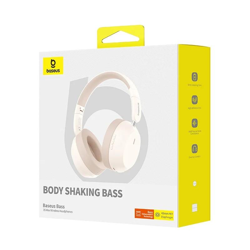 Headphones Bluetooth 5.3 BASS 35 MAX beige