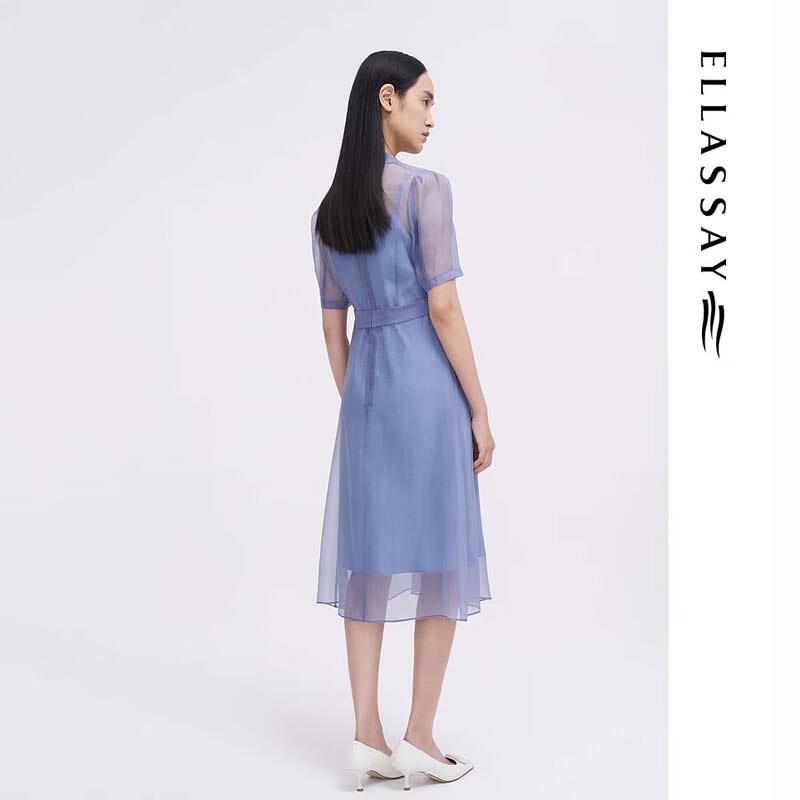 ELLASSAY Women's Spring/Summer Sheer Trench Coat Style Dress EWF342Y00400