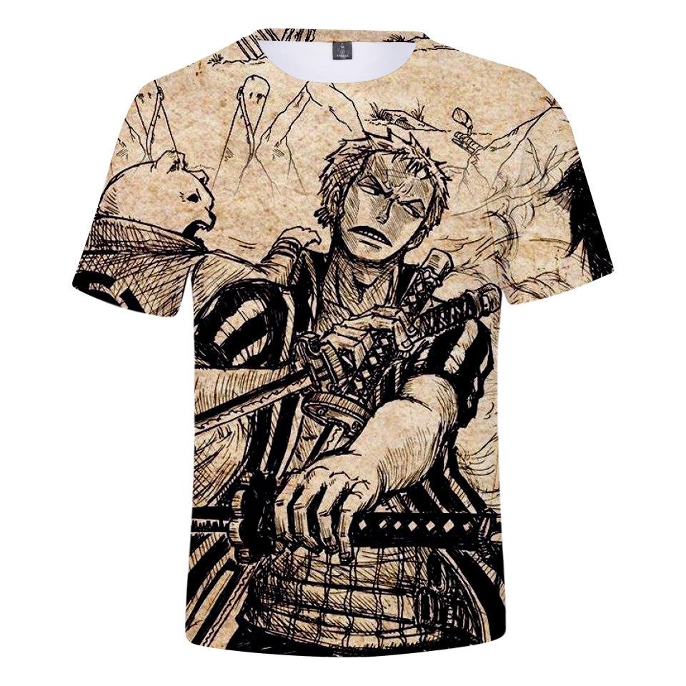 ONE PIECE Anime Printing Men Tshirt Casual Breathable Tshirts Funny Cartoon Loose Tees Shirts Street Oversized T-Shirts Man