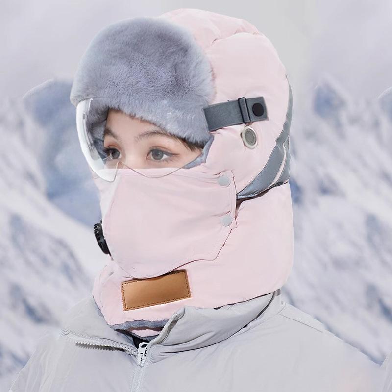 Winter Riding Hat Men's New Ski Hat Universal Windproof Ear Protection Face Mask Outdoor Thickened Lei Feng Hat Women
