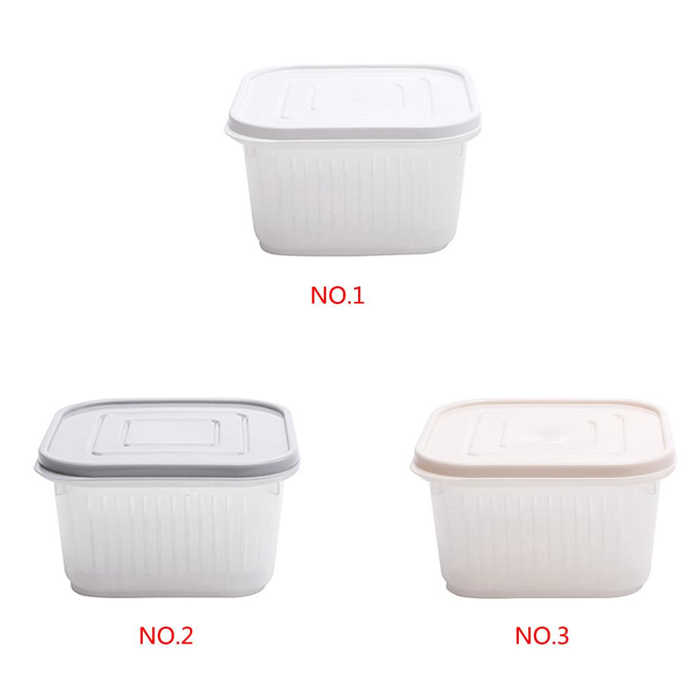 Round Drain Sealed Crisper Ginger Garlic Onion Food Fridge Kitchen Storage Box