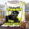 Personalized Flannel Throw Blanket,Travis Scott Custom Printed Name, Cozy Plush Blanket For Home Use