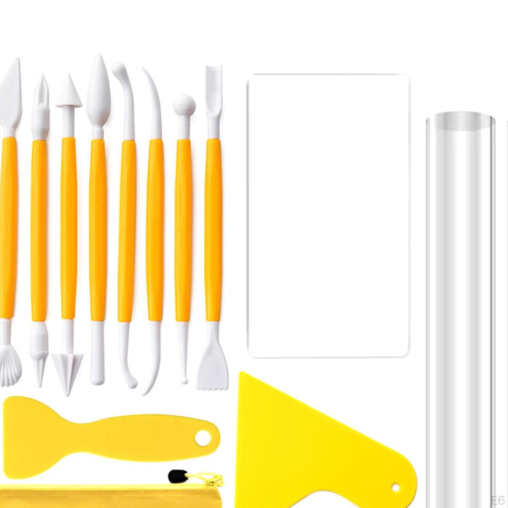 Clay Cutter Tools Acrylic Roller Sheet with Shave, Handmade Rolling Pin for Ceramic