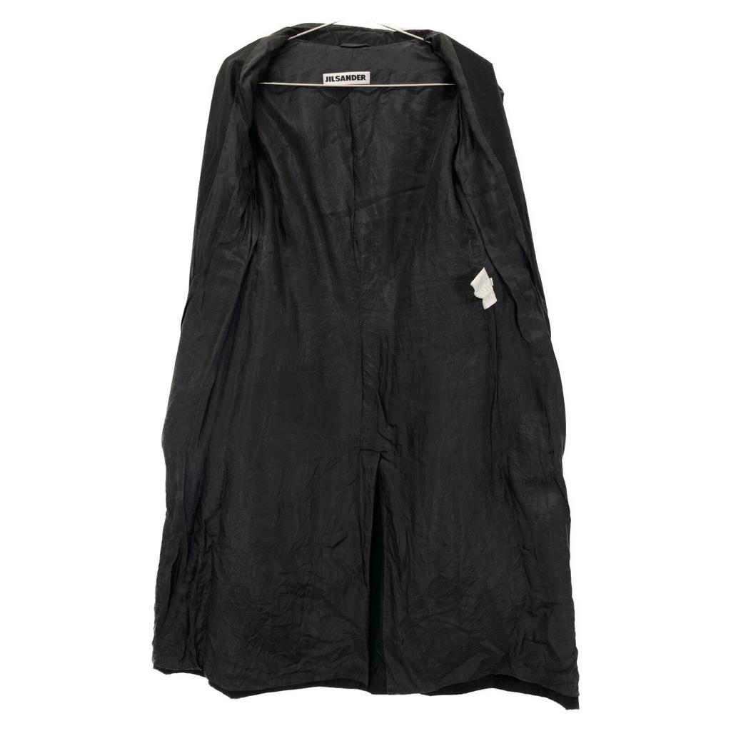 Jil Sander Authentic Japanese Black Synthetic Cotton Stand-up Collar Coat Coat 34Used