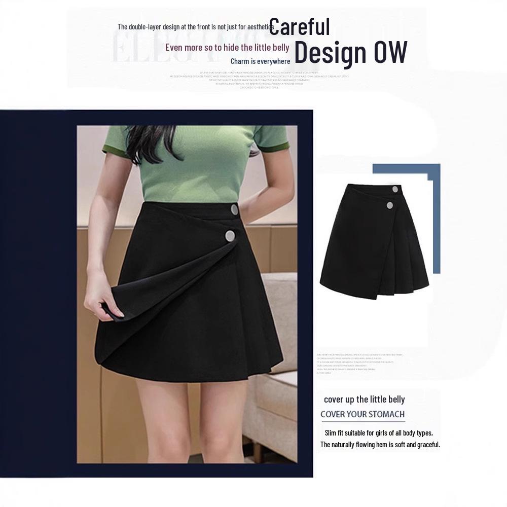 

Petite High-Waisted Black Bodycon Midi Skirt - Spring/Summer 2024 Fashion S (recommended 81-90 jin)