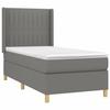 3132114 vidaXL Divan Bed and Mattress Dark Grey 90x190 Cm Fabric