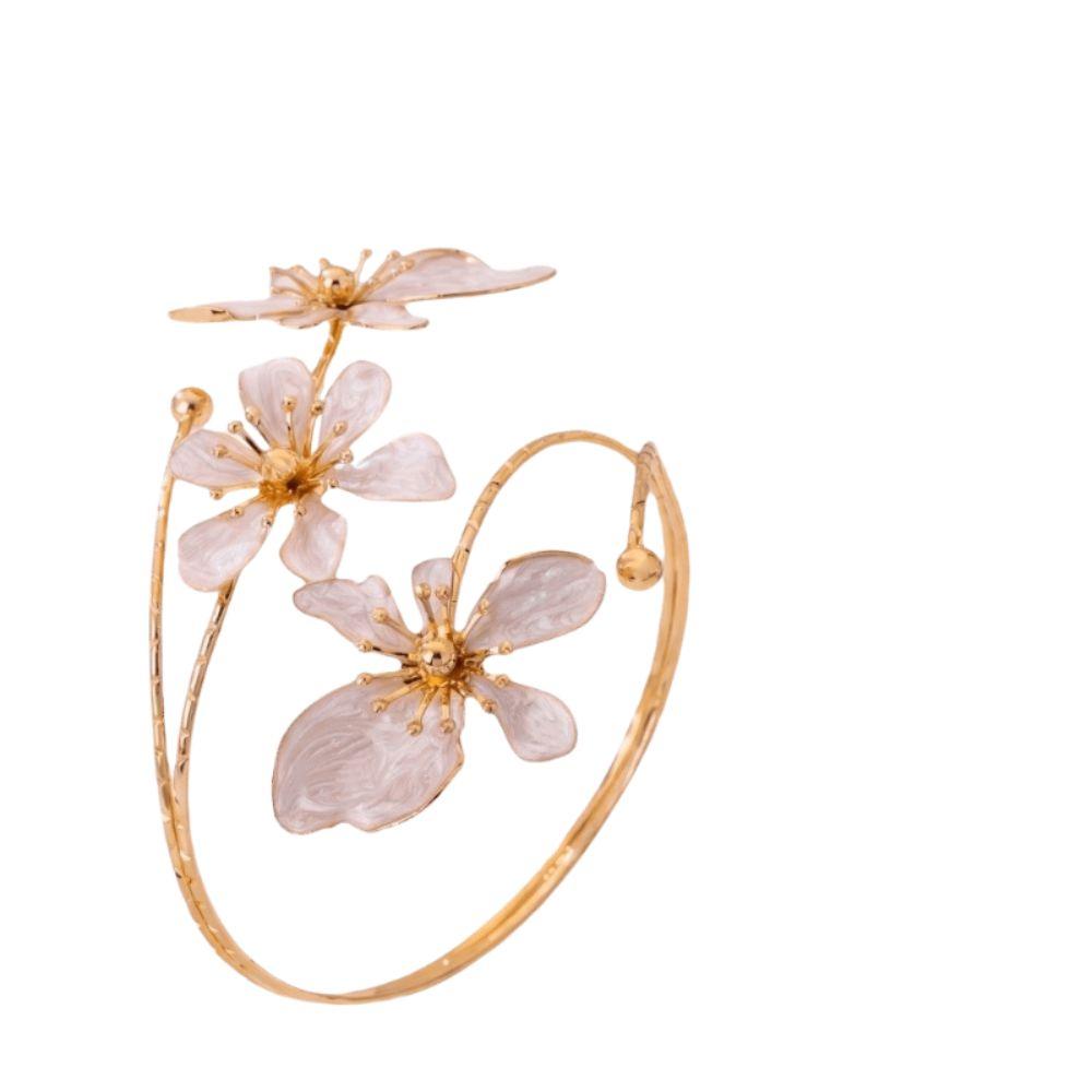 Retro Blumenarmband Verstellbares Florales Armband Modeaccessoires Offener Armreif Party