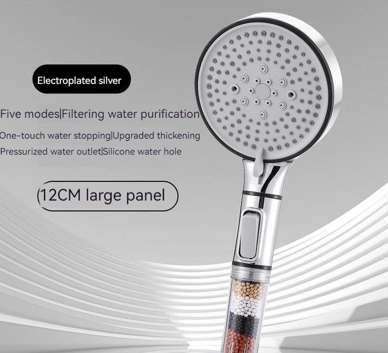 Calcium Sulfite Filter Shower Head - 5-Speed High-Pressure Multi-Function Purifier (Top Mount for Bathroom)