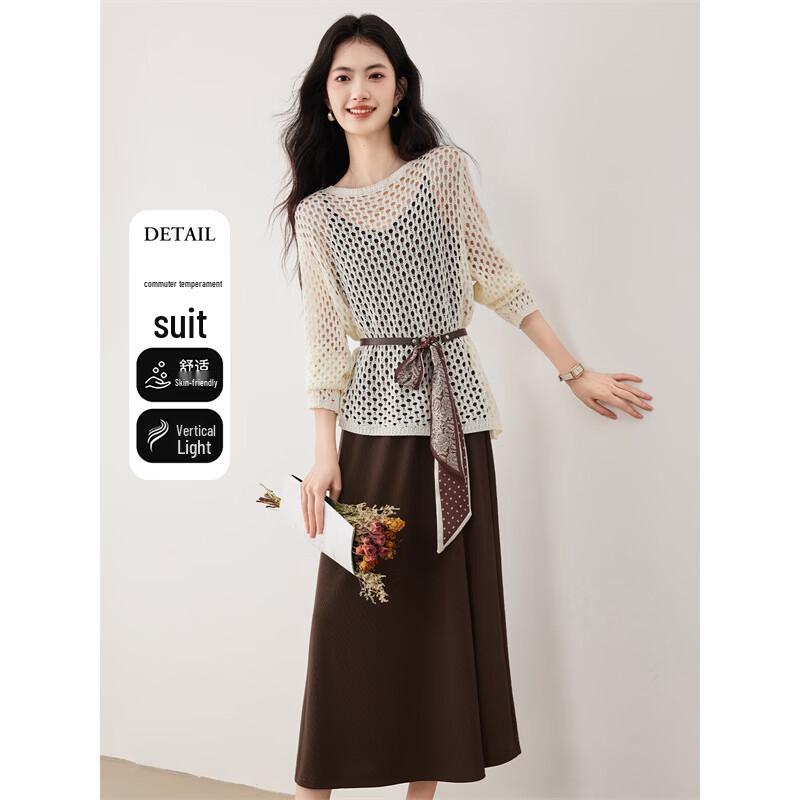 Women s Elegant Knitted Two-Piece Set M