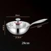 LEXCOOK Stainless Steel Frying Pan, Non-Stick, Deep, Conical, Stir-Frying Pan, Wok, Deep, Commercial Grade, Five-Layer Construction, Dishwasher Safe,