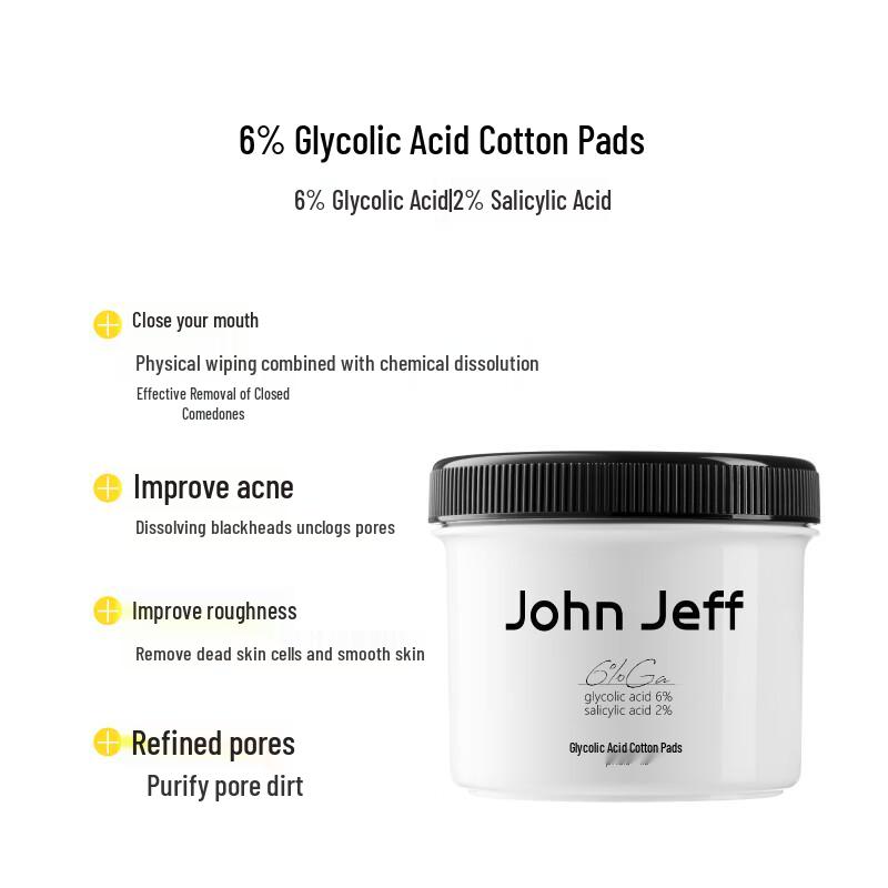 John Jeff 6% Glykolsäure Peeling-Pads
