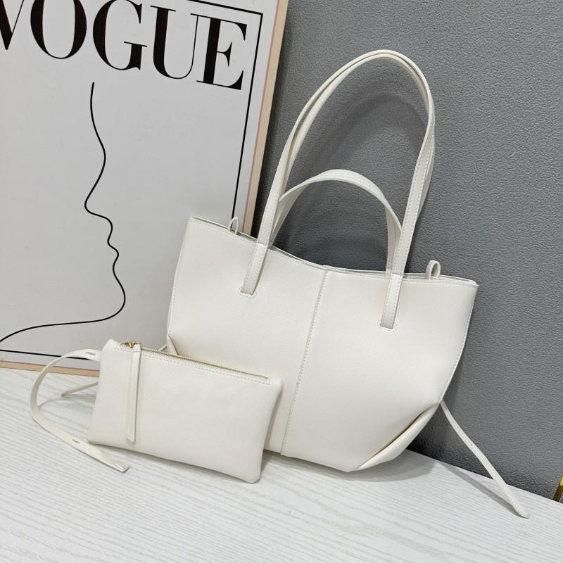 

2024 PU Leather Portable Tote Bag Large-capacity Trendy Fashionable Women s Niche High-end One-shoulder Underarm 45x13x25cm білий