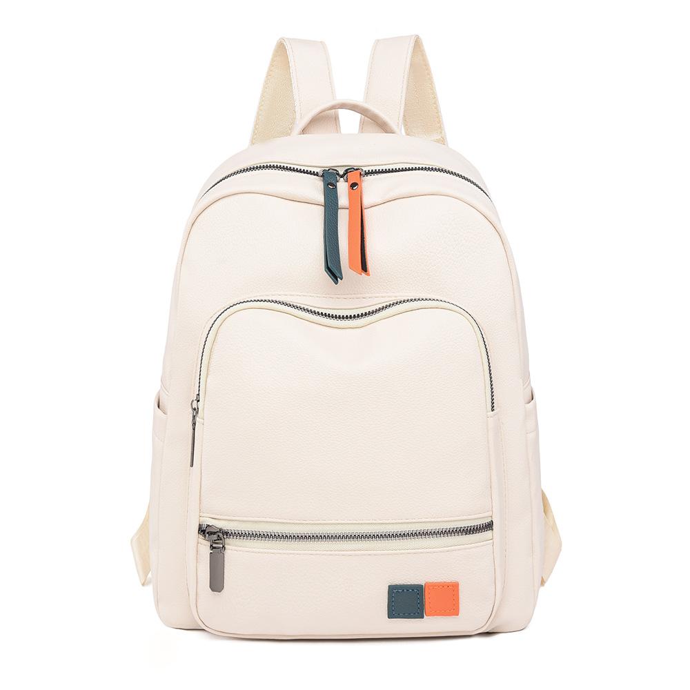 Fashion retro simple backpack new versatile leisure travel backpack soft leather niche commuter college student schoolbag