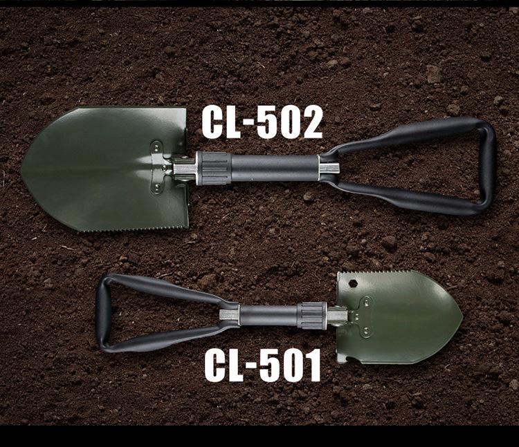 Changlin Multi-Functional Manganese Steel Military Shovel, Small & Large, for Outdoor, Camping, Fishing, Car Emergency, Self-Defense