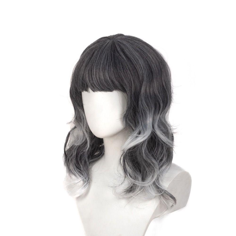 Harajuku Orange Blue Gold Grey Curly Wigs Synthetic Women Layered Wigs  Role-playing