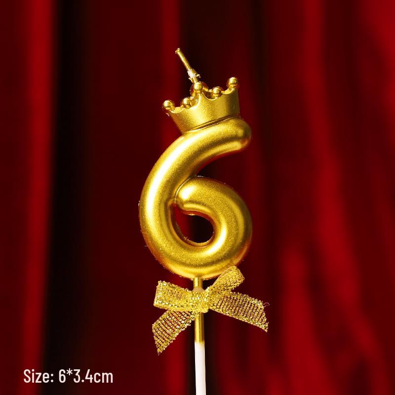 Gold Number Birthday Candles - Cartoon Cake Decorations for Kids' Parties
