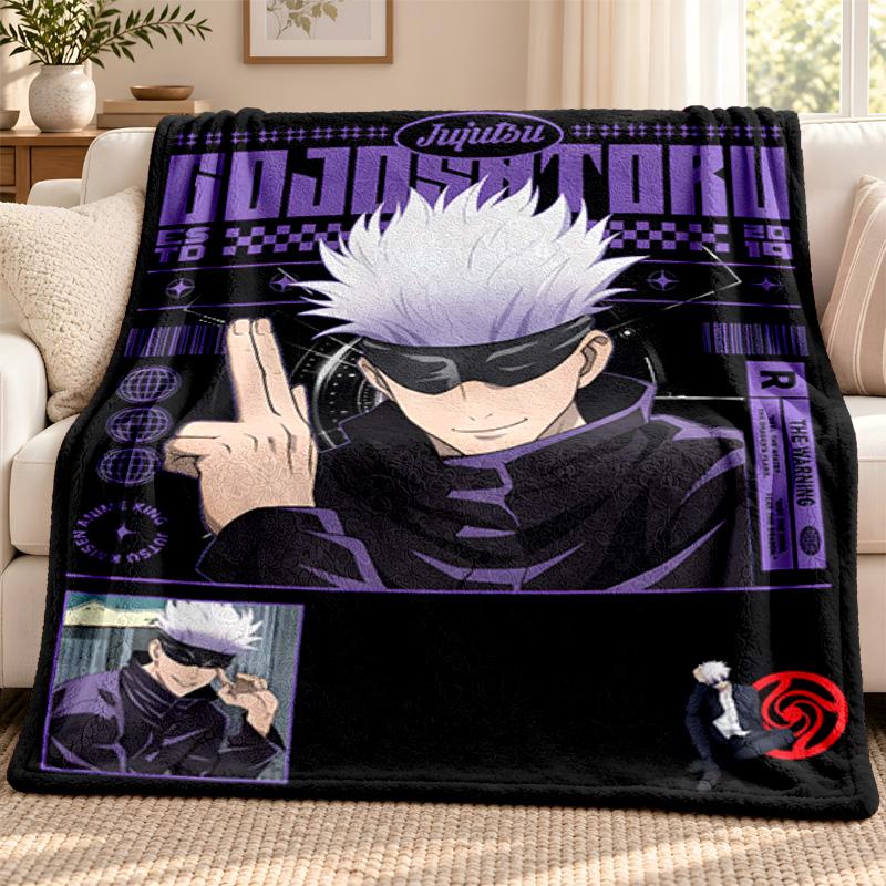 Jujutsu Kaisen Blanket Flannel Blanket Soft Cozy Plush Throw for Sofa Bed Lightweight Home Decoration Outdoor Camping