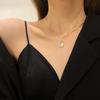 Moon Star Personality Minimalist Wind Furnace Real Gold Necklace Female Collarbone Chain