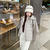 Women's 2026 Knitted Patchwork Sleeve Cotton Jacket - Short, Two-Piece Style, Autumn/Winter New Fashion Outerwear