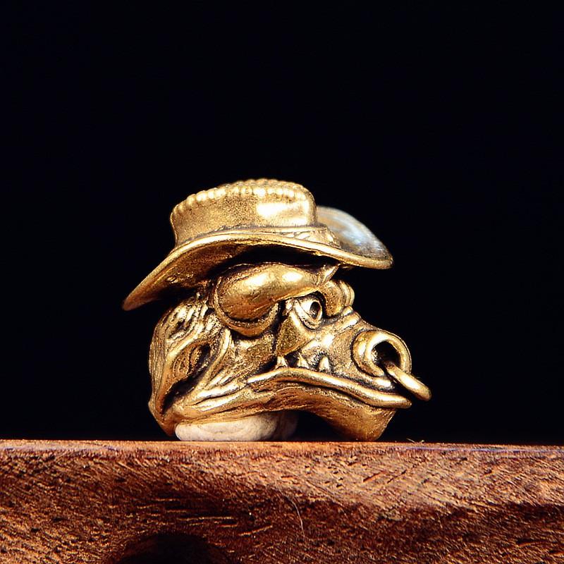 Brass Vintage Ox Head Knife Pendant Paracord Crafting Outdoor Gear Decor DIY Accessory