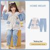 Kids' Flannel Cartoon Pajamas - Warm Coral Fleece for Girls, Autumn/Winter Collection