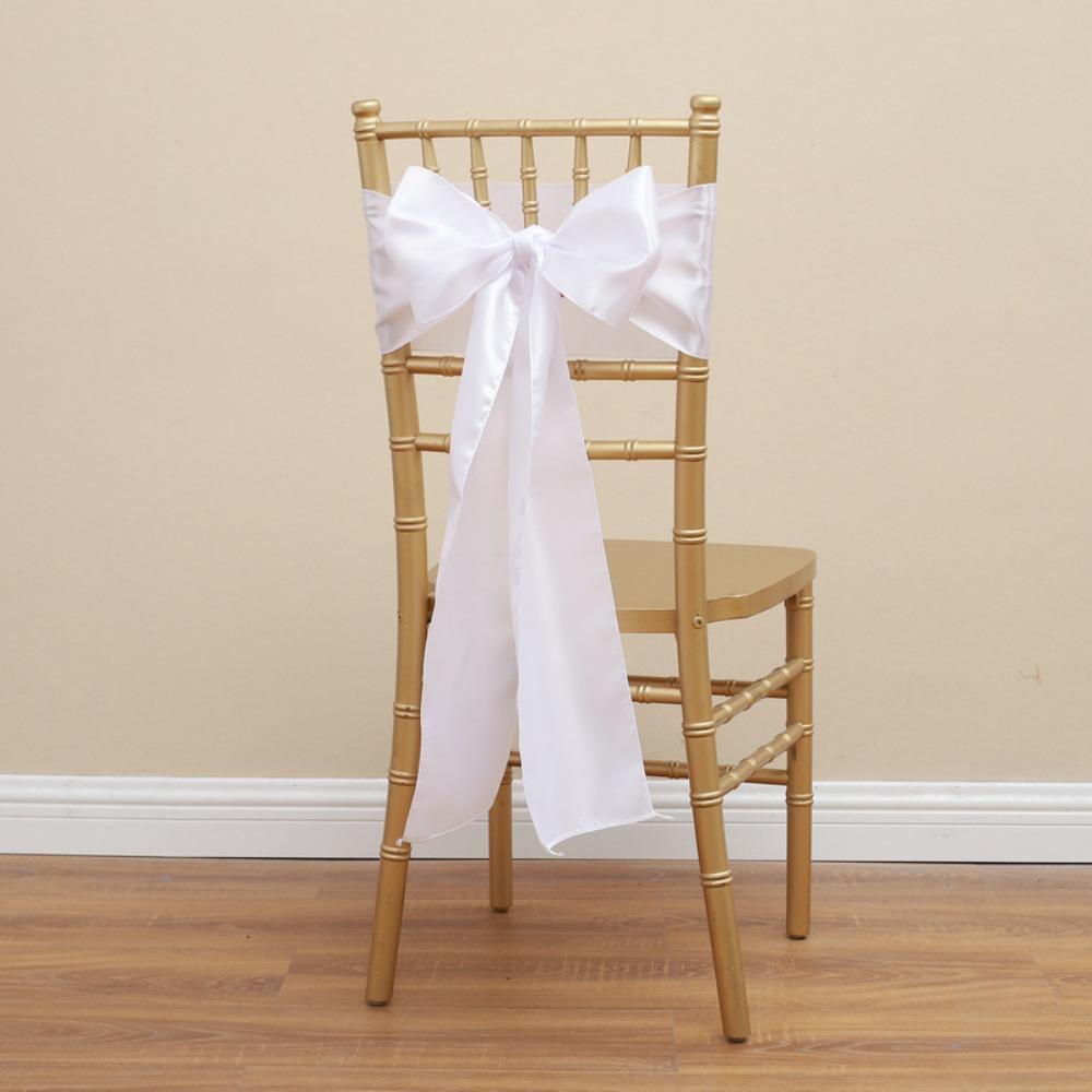 5pcs Vintage Bow Chair Cover 275cm Chair Back Ribbon Satin Wedding Chair Sashes  Baby Shower