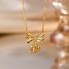 High-quality temperament light luxury full of zirconium copper micro-inlaid necklace women's real gold electroplating simple 