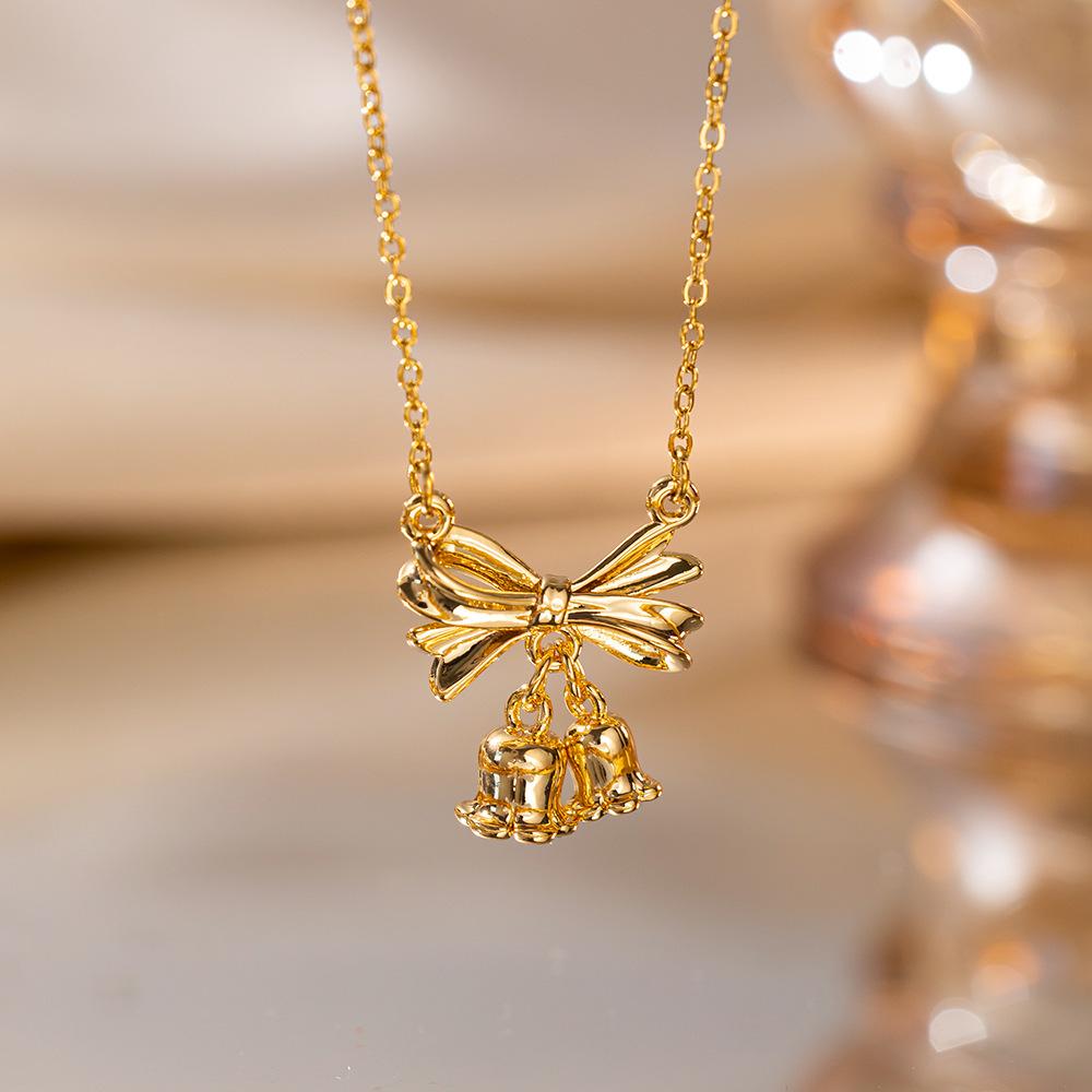 High-quality temperament light luxury full of zirconium copper micro-inlaid necklace women's real gold electroplating simple 