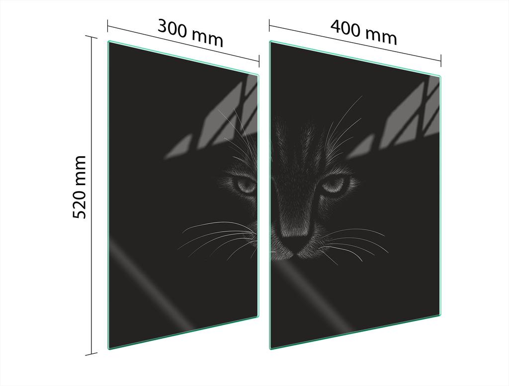 GLAS-KOCHFELD-SCHUTZPLATTE 70x52 KATZE