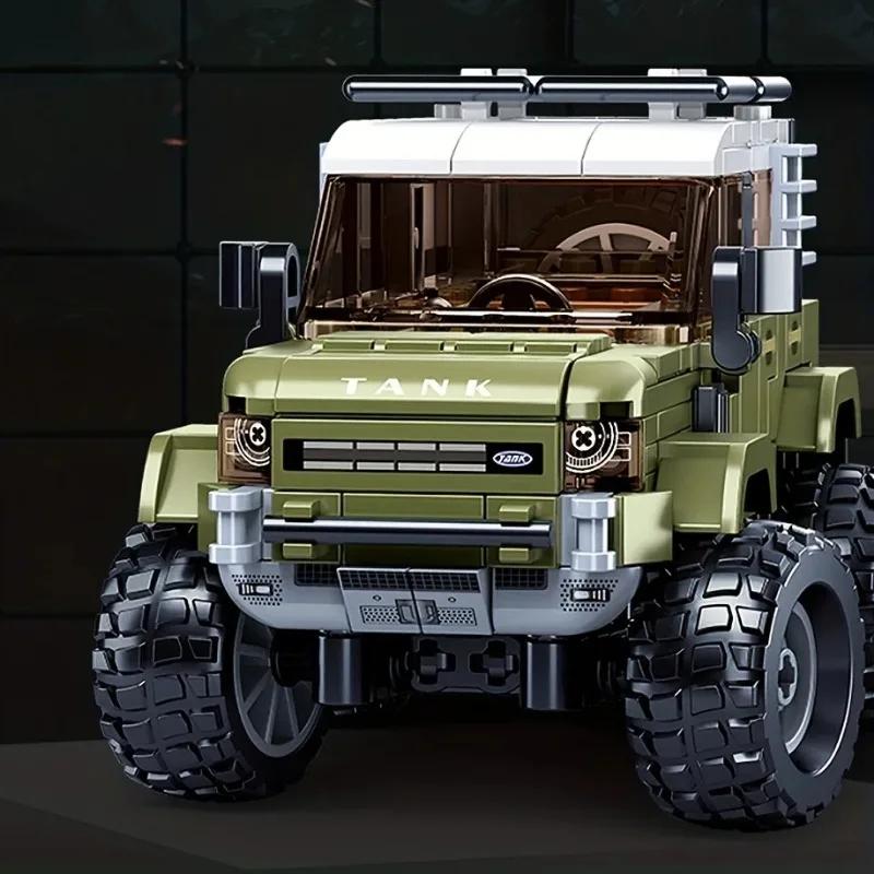 City Off-Road Vehicle Jeeps Car Atv Model Building Blocks Creative Desktop Decor Tank 300 Bricks Toy Kids Christmas Gifts
