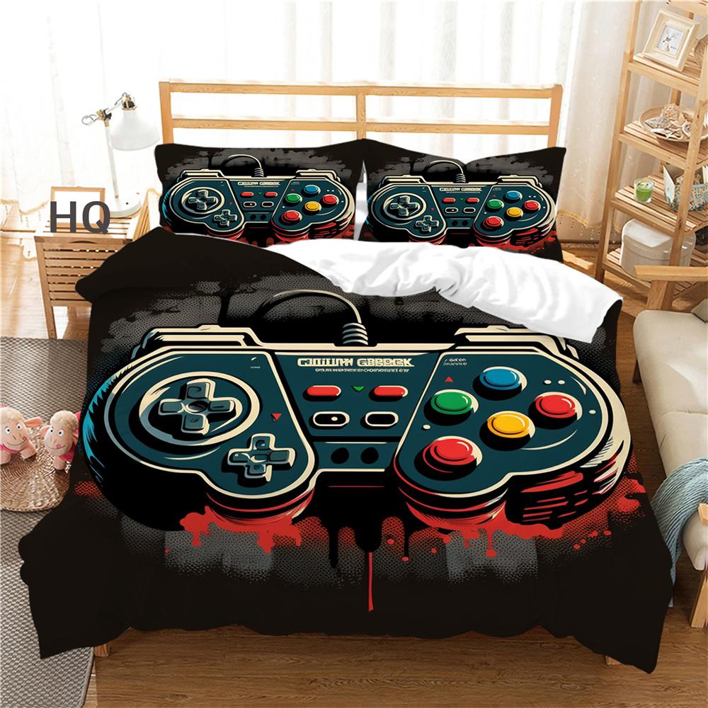 Spielkonsole Bedruckte Tagesdecken Twin Size Fashion Home Bettwäsche Polyester Cartoon Bettwäsche Bettset Abdeckung