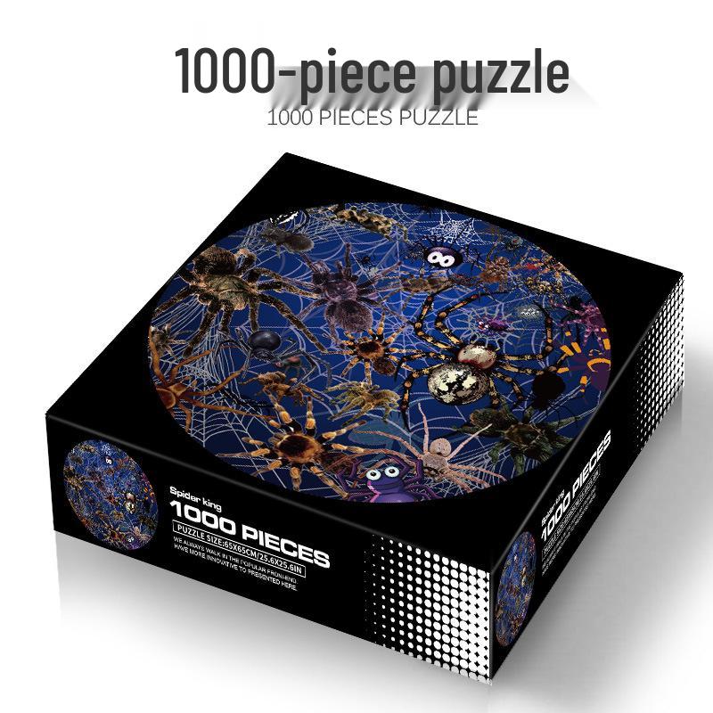1000-Piece Adult Christmas & Halloween Round Jigsaw Puzzle Decompression Toy