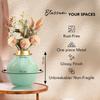 Unbreakable Metallic Aqua Green Flower Vase for Home Decor