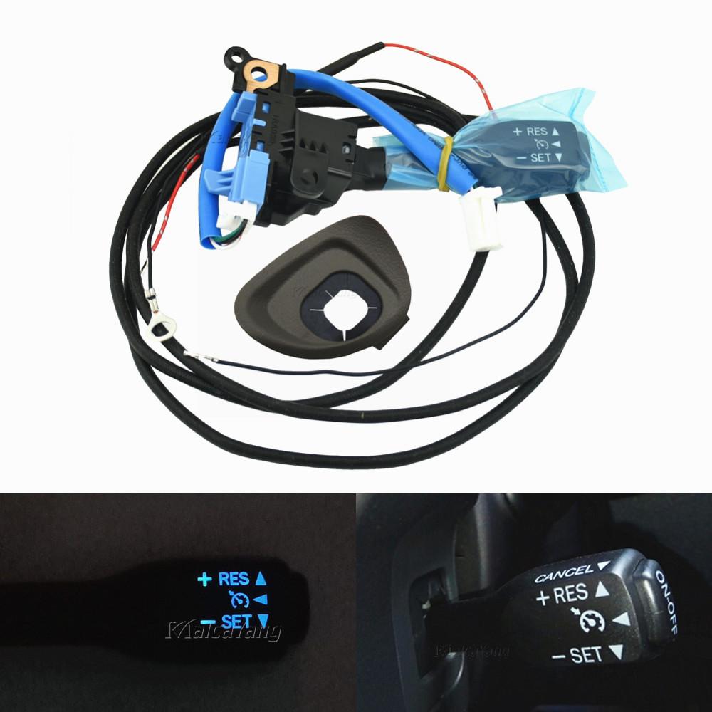 Blue LED Black Cover 45186-06210-C0 + Cruise Control Switch 84632-34011 84632-0F010 For Toyota Steering Wheel Cover