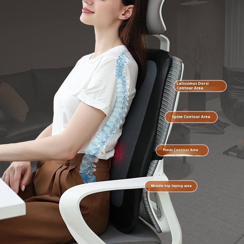 Multifunctional Rechargeable Massage Pillow, Waist Back Massager, Lumbar Spine Physiotherapy Instrument, Ultra-thin and Enlarged Hot Compress