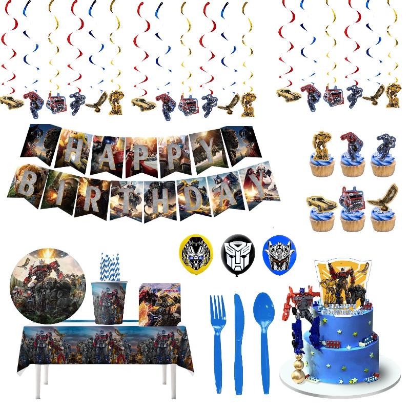 New Arrival Transformers Themed Party Supplies Decorate Your Party With Plastic Plates Paper Napkins And Tablecloth