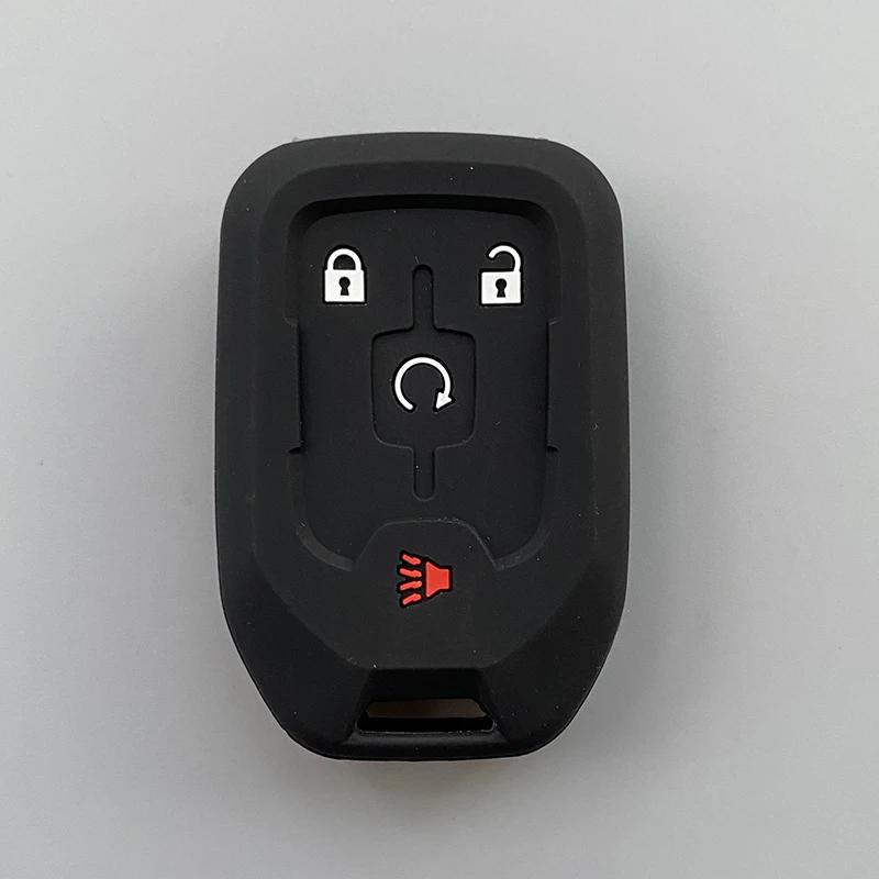 Silicone Car Key Cover Case Fob For Chevrolet Suburban Silverado GMC Terrain Yukon Tahoe Sierra Smart Auto Accessories Key Ring