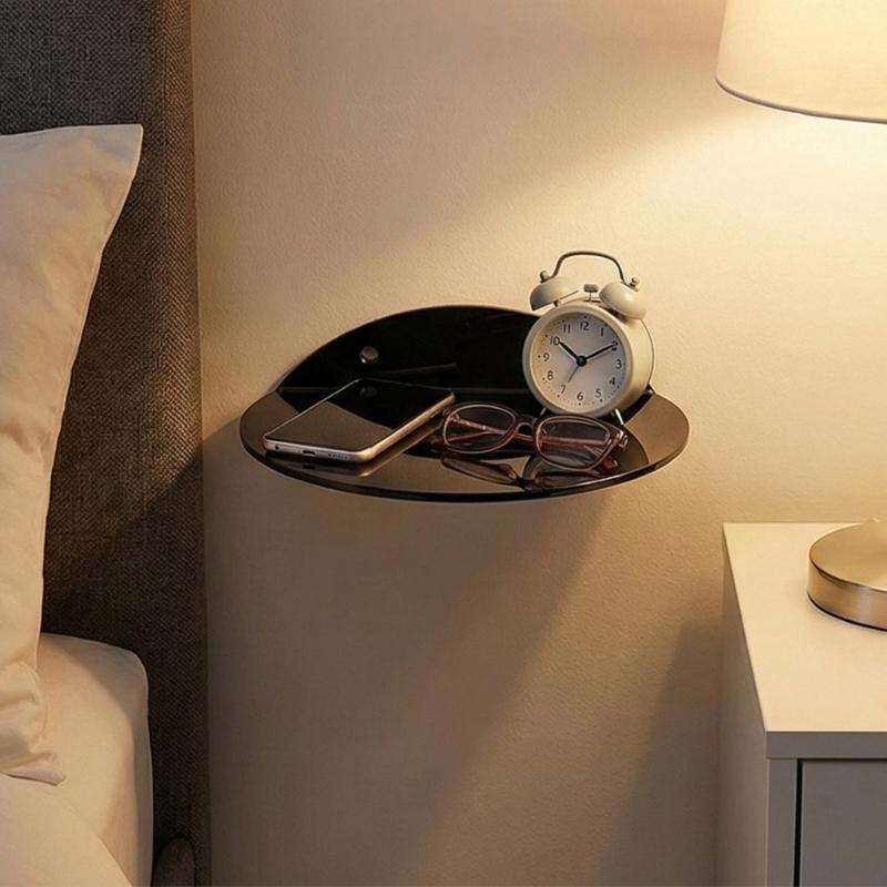 Acrylic Floating Wall Shelf Maximizes Space Utilization For Bathroom Kitchen Storage With Easy Installation