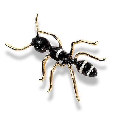 Black Ant Enamel Brooches Women Men Alloy Big Insect Banquet Party Brooch Pins Western Accessories