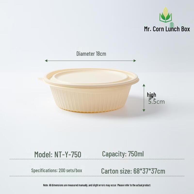 

Disposable Corn Starch Round Takeaway Bowls