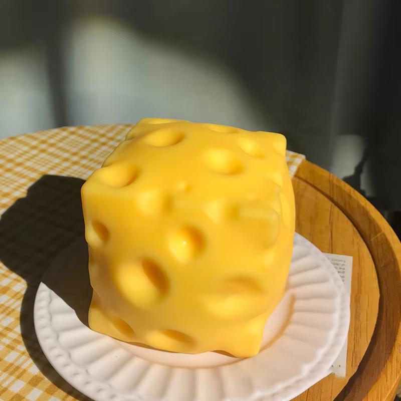 10Cm Square Cheese Squishy Toys Slow Rebound Push Stress Relief Sensory Toys Cheese Stress Balls Fidget Toy